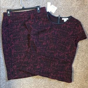 Liz Claiborne Pencil Skirt Peplum Top Set